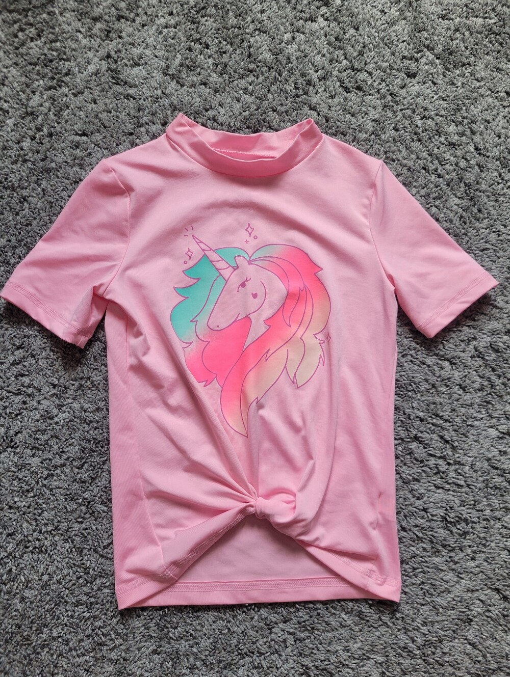 Pink Unicorn Cat & Jack Rashguard Size 7/8. *NWOT*
